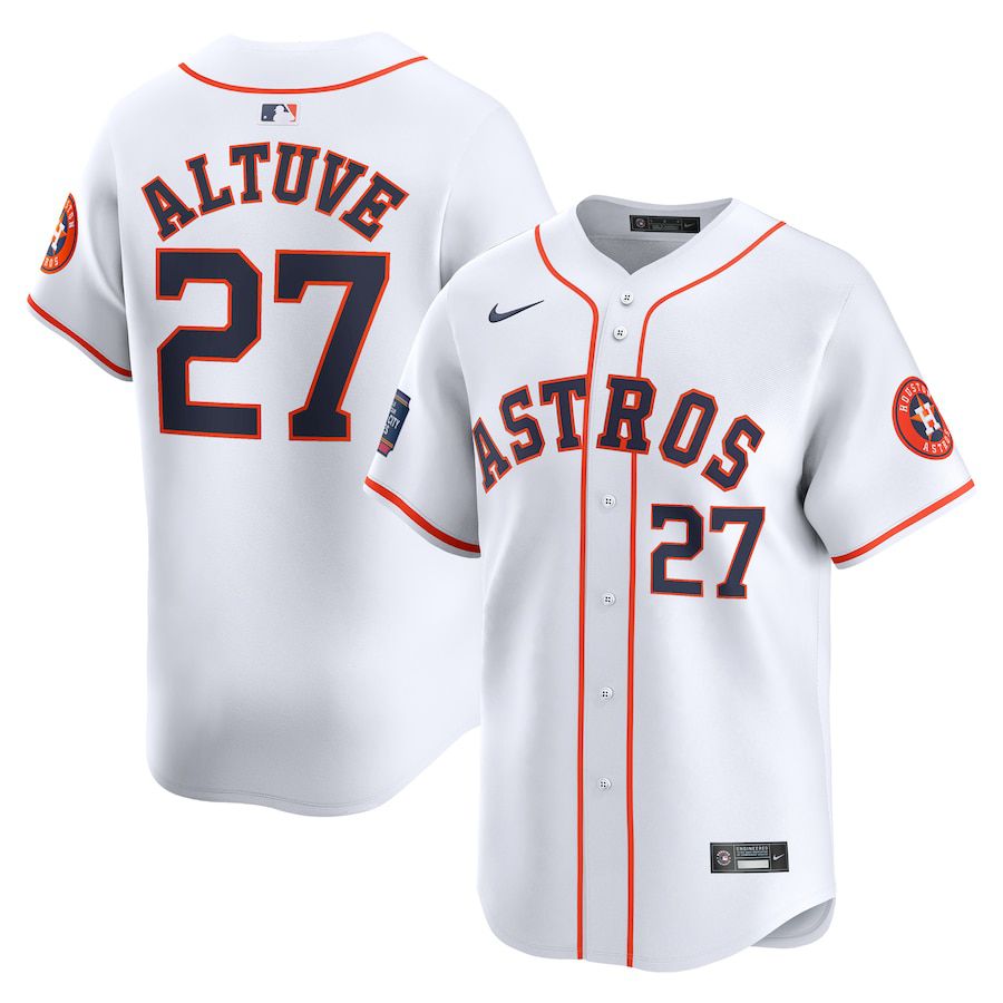 Men Houston Astros #27 Jose Altuve Nike White 2024 MLB World Tour Mexico City Series Home Limited Player Jersey->houston astros->MLB Jersey